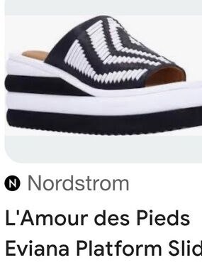 L'Amour des Pieds Eviana Black & White Platform Slide